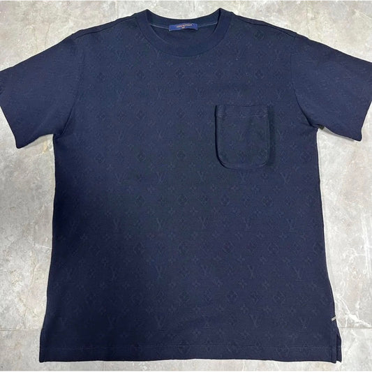 Louis Vuitton 藍滿版老花口袋Tee