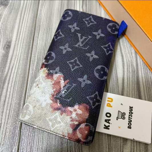 Louis Vuitton 漸層老花拉鍊對折長夾