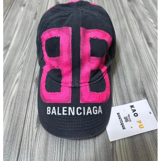 Balenciaga 灰粉塗鴉BB Dad Hat