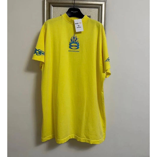 Balenciaga黃色火焰Tee