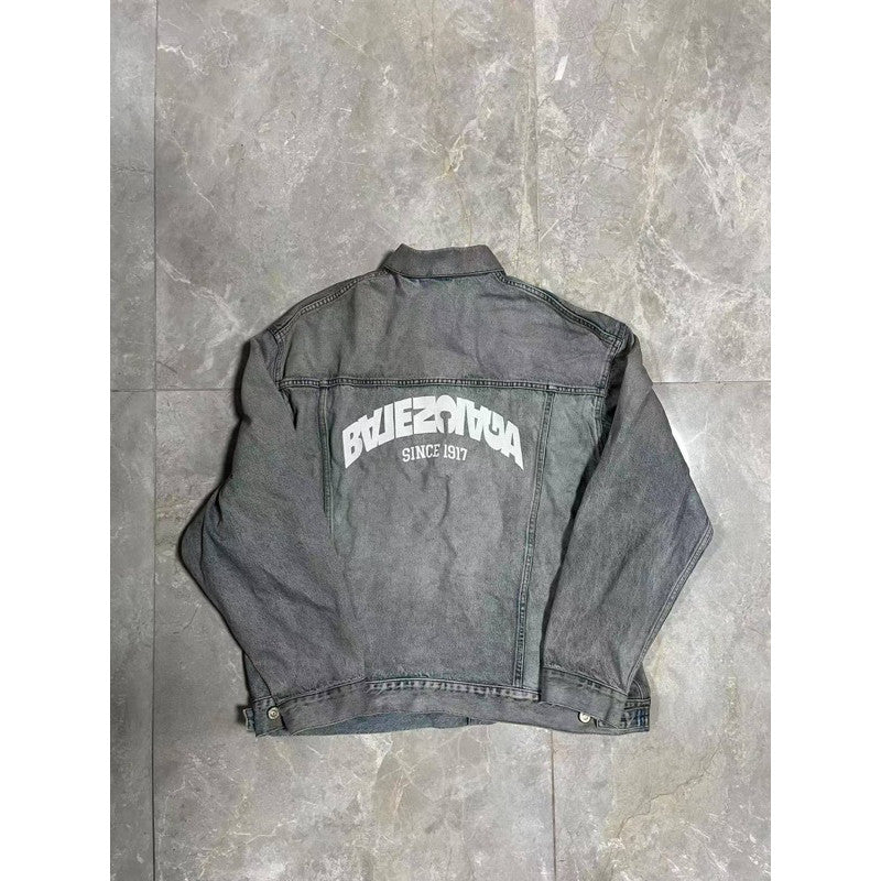 Balenciaga 背後顛倒 Logo 牛仔外套