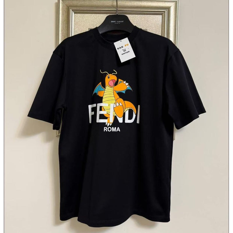 Fendi聯名三方黑色Logo Tee