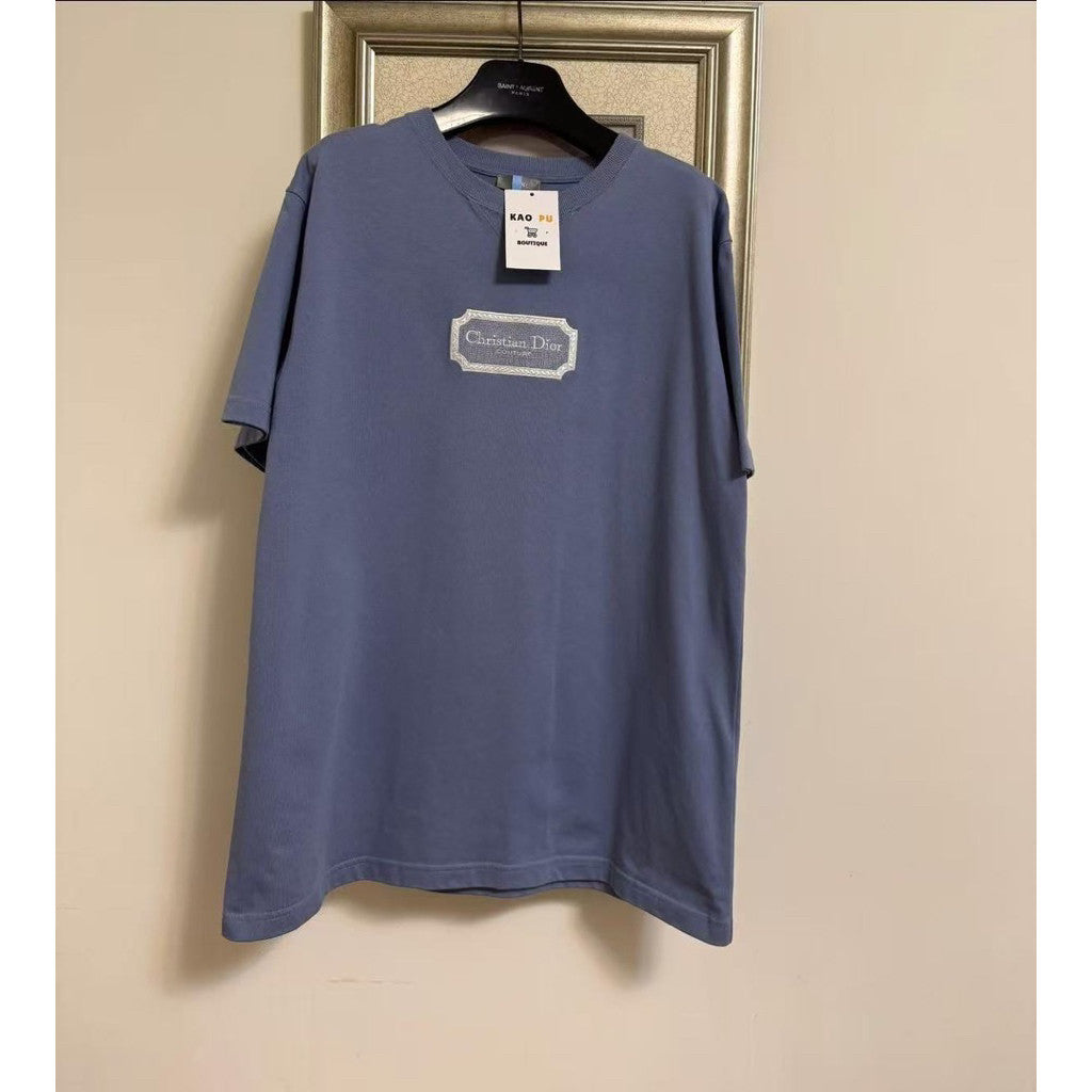 Dior 寶寶藍刺繡方牌Couture Tee