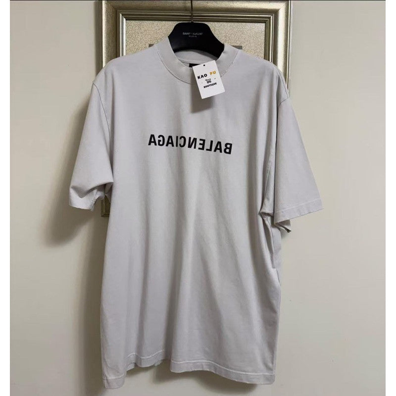 Balenciaga 刷破Mirror Logo Tee