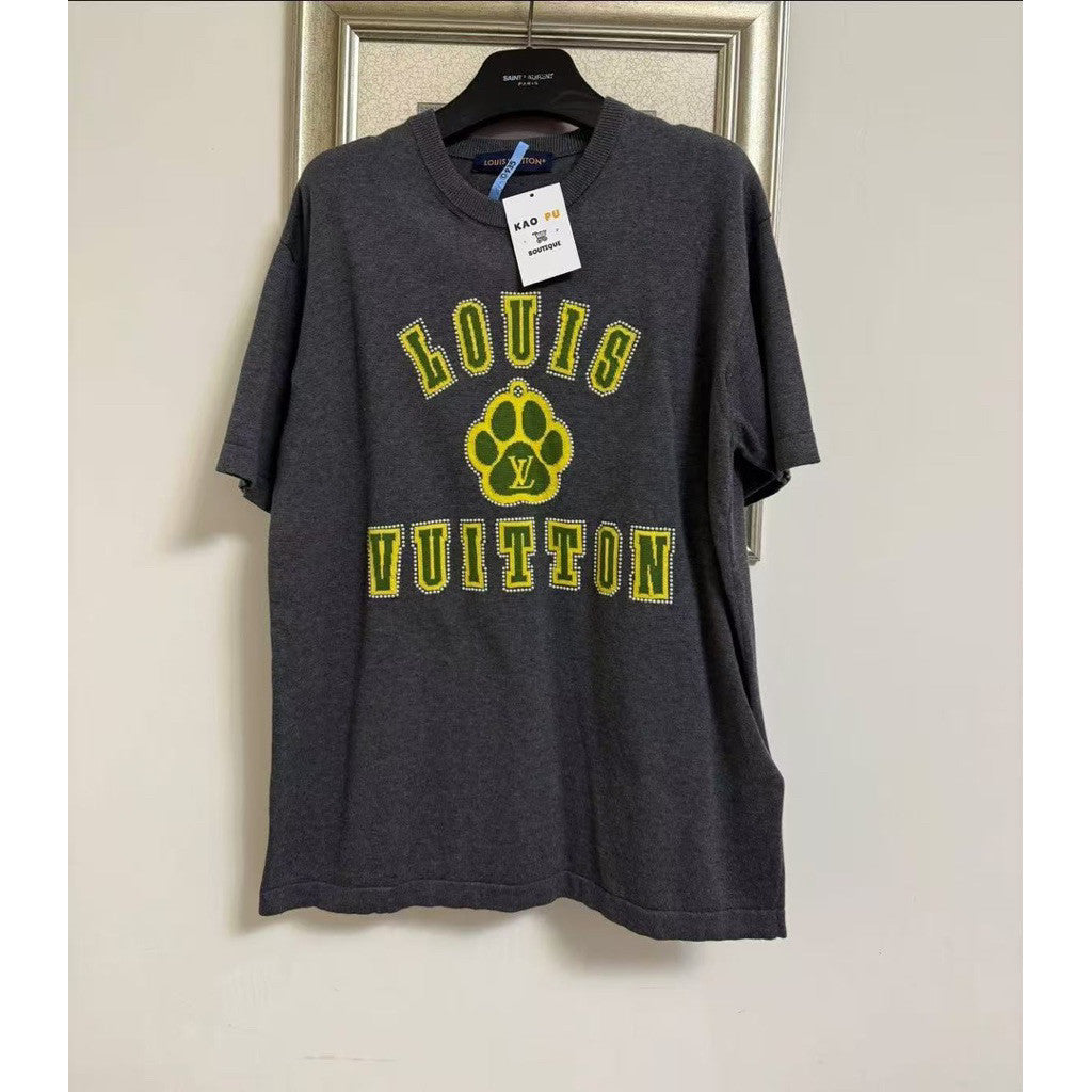 Louis Vuitton 腳印珍珠Logo針織Tee