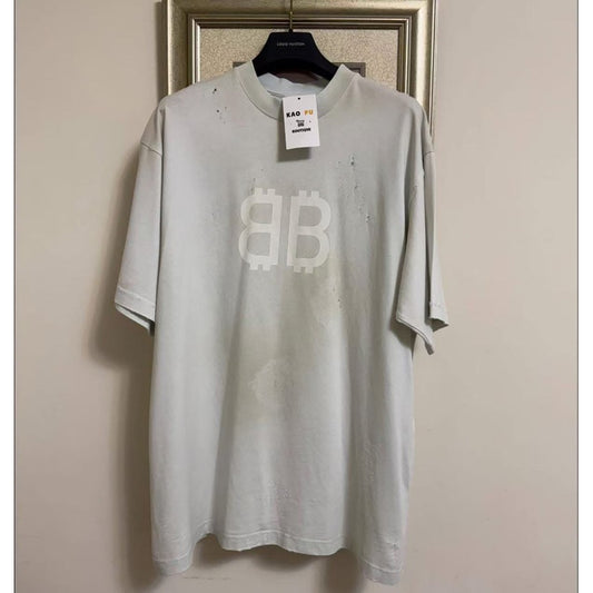 Balenciaga 泥染Crypto BB Logo Tee