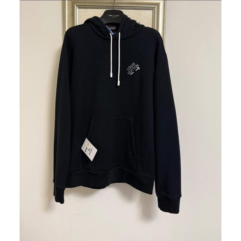 Louis Vuitton 黑色刺繡別針Logo Hoodie