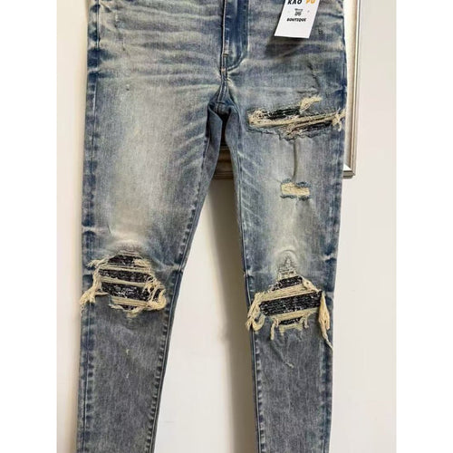 Amiri Bandana MX1刷破牛仔褲