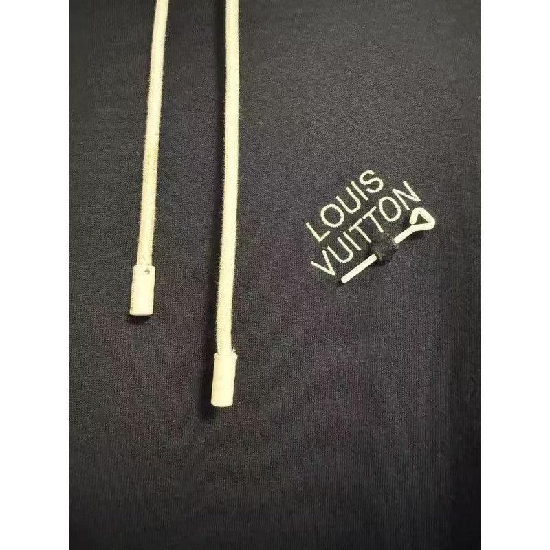Louis Vuitton 黑色刺繡別針Logo Hoodie