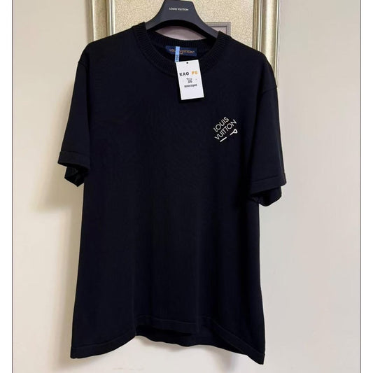 Louis Vuitton 黑色刺繡別針Logo針織Tee