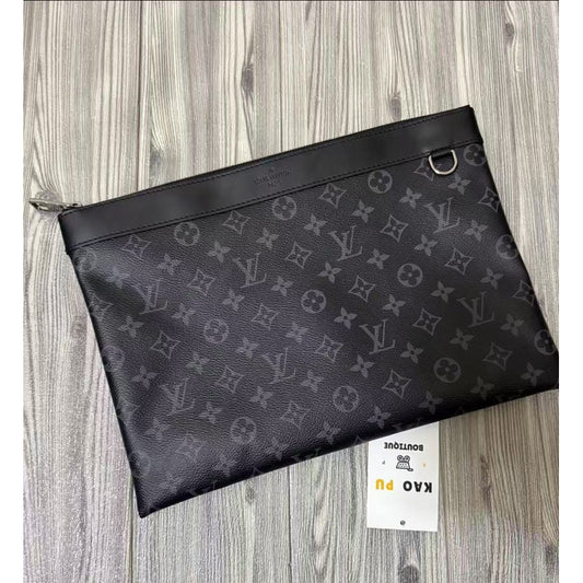 Louis Vuitton 經典黑老花滿版手拿包
