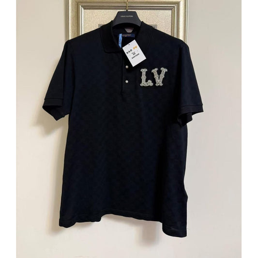 Louis Vuitton 棋盤格水鑽Logo Polo衫