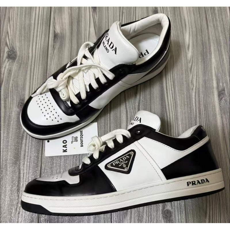 Prada黑白熊貓鐵牌Downtown Sneakers