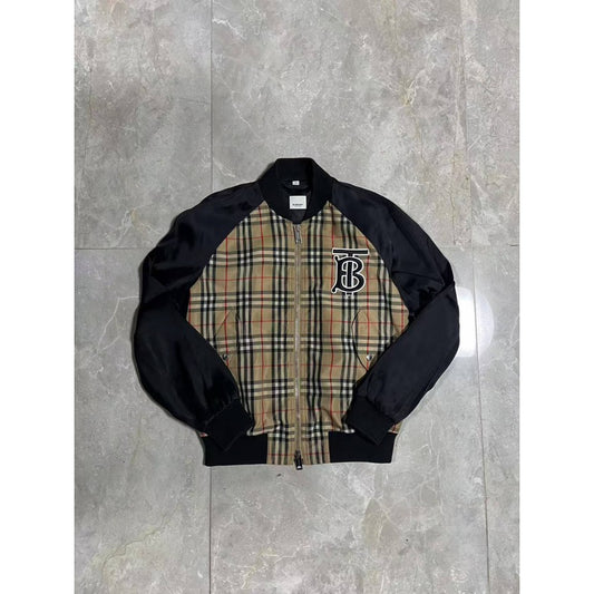 Burberry 拼接條紋飛行外套