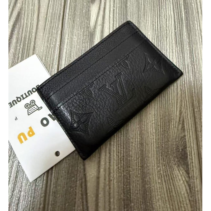 Louis Vuitton 皮革老花壓紋卡夾
