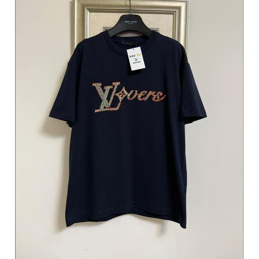 Louis Vuitton 深藍色 Lovers Logo Tee