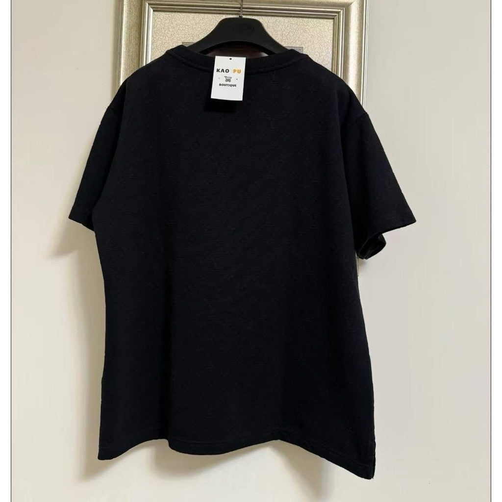 Louis Vuitton 黑色滿版老花口袋Tee