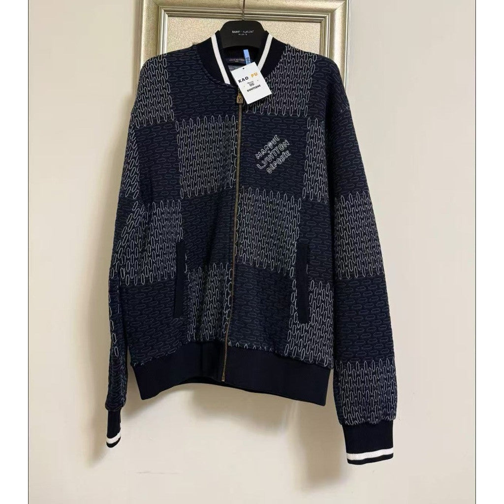 Louis Vuitton 棋盤格拼接飛行外套