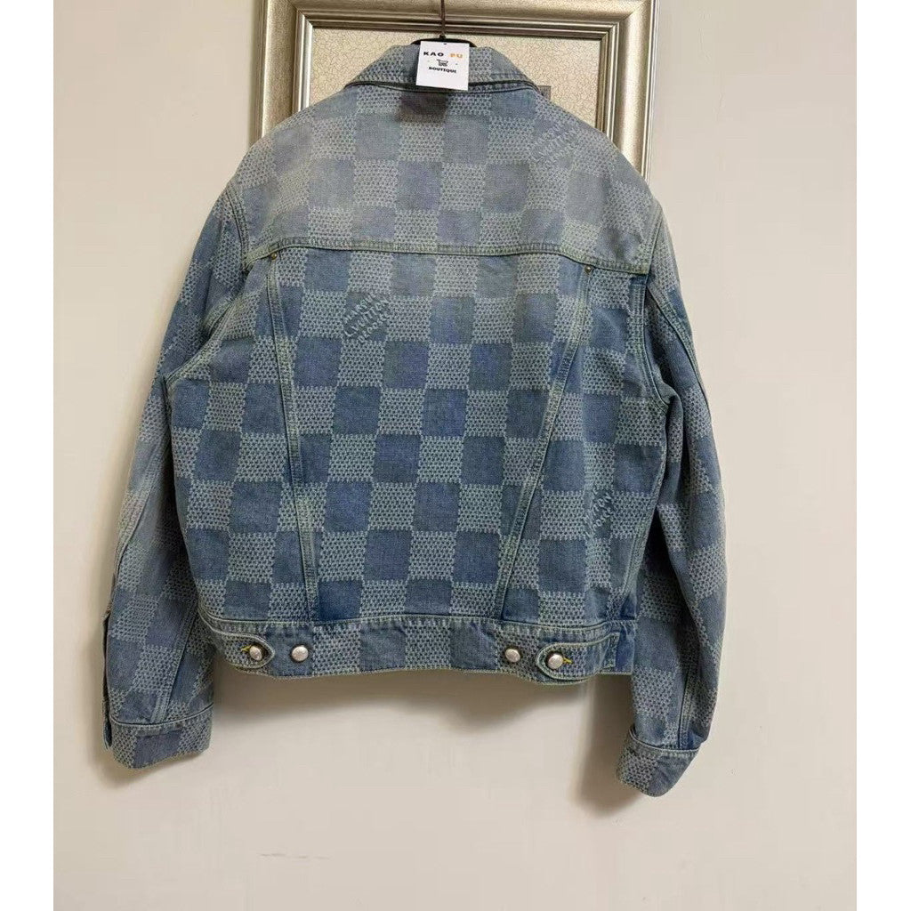 Louis Vuitton 水洗棋盤格牛仔外套