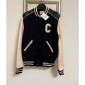 Celine 拼皮C字棒球外套