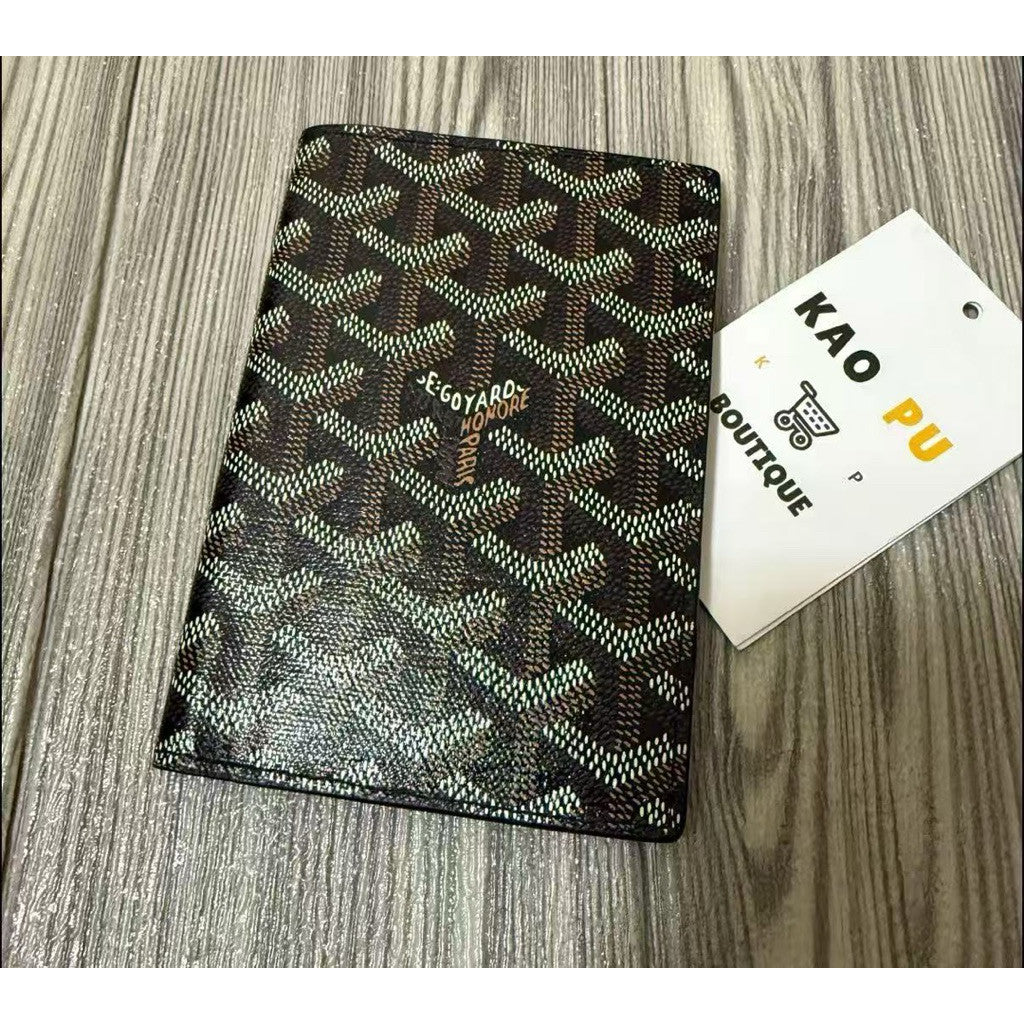 Goyard 黑棕色對折護照夾
