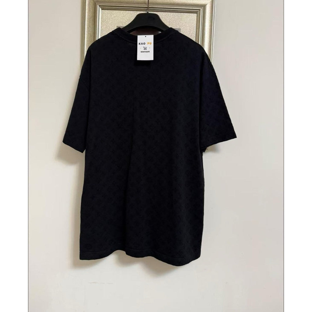 Louis Vuitton 黑色滿版老花Tee