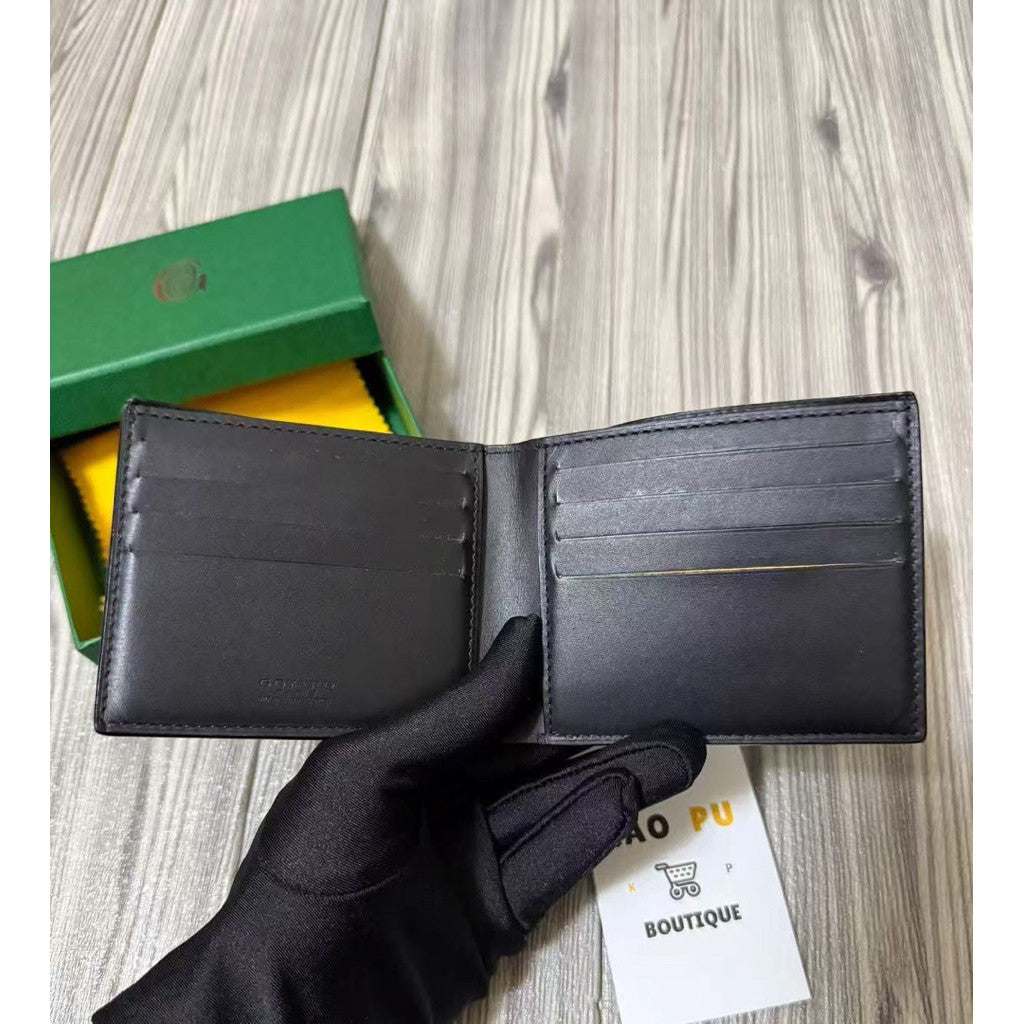 Goyard 黑棕對折八卡皮夾