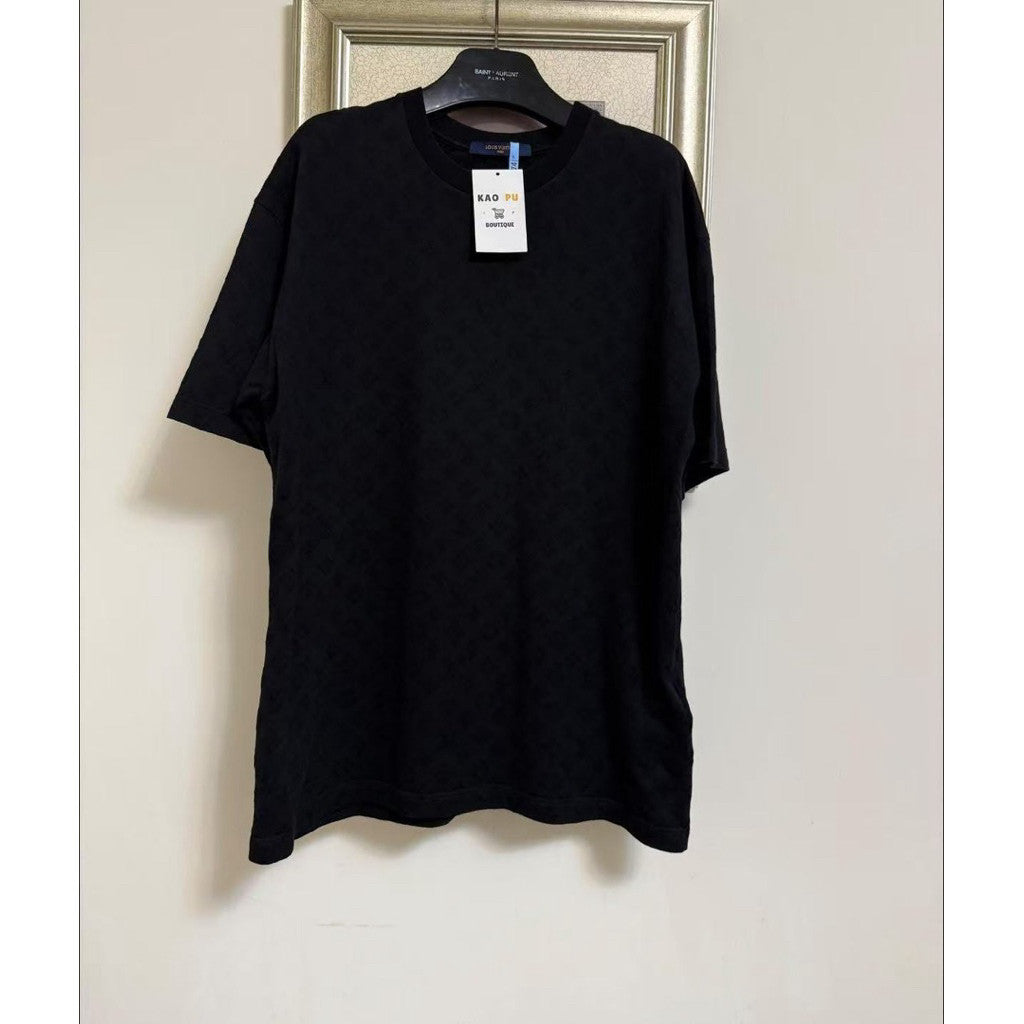 Louis Vuitton 黑色滿版老花Tee