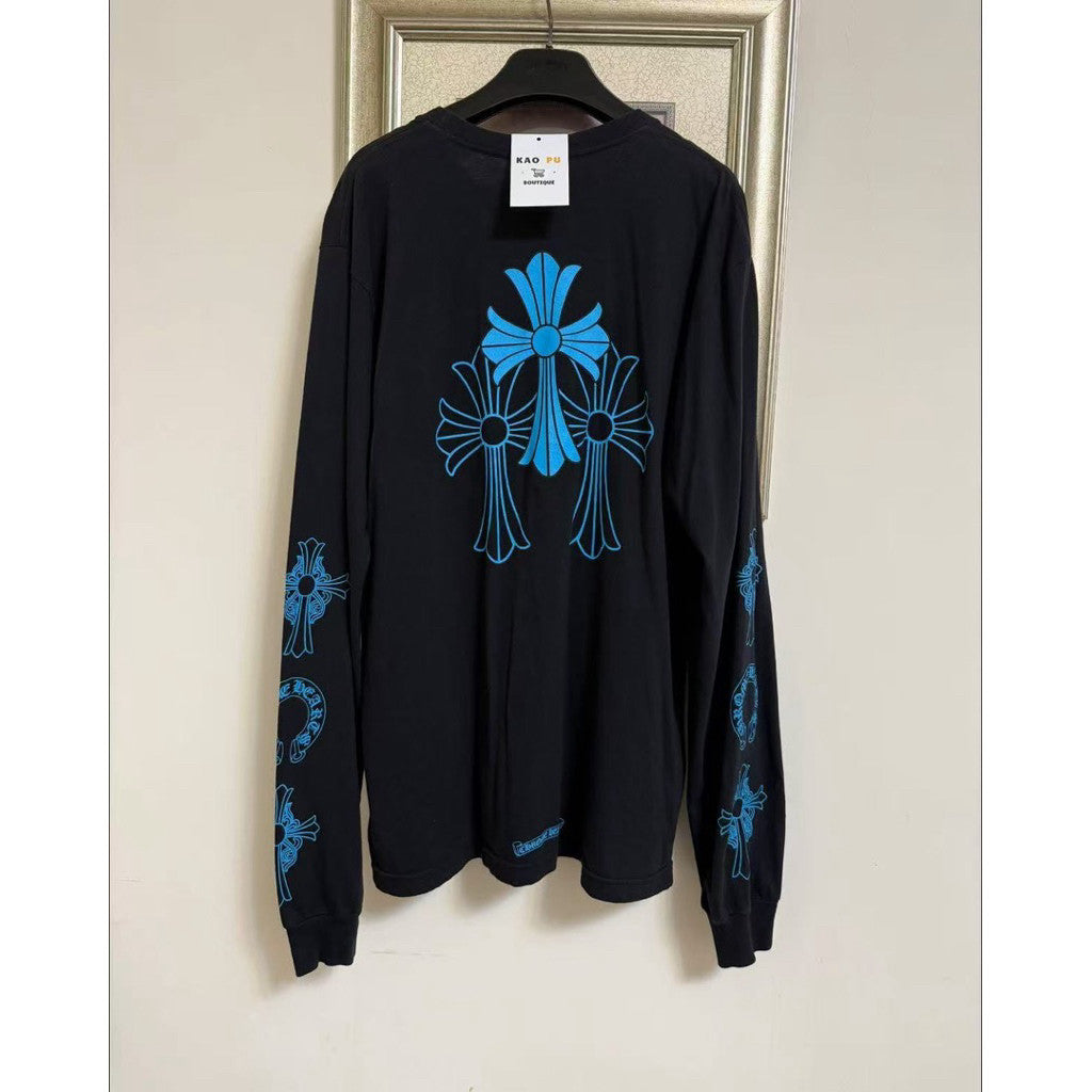 Chrome Hearts 黑色梵文馬蹄十字花臂長袖