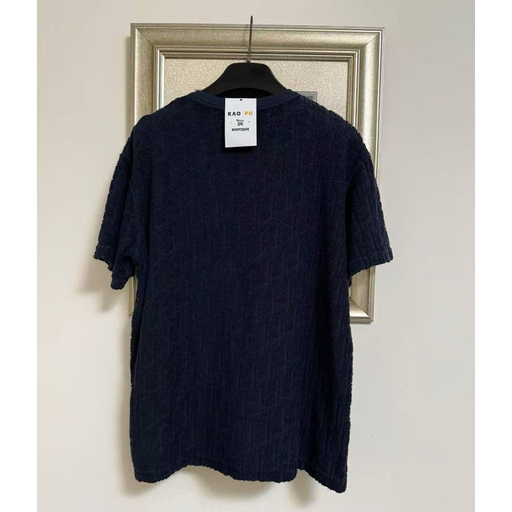 Dior 藍色Oblique 毛巾Tee