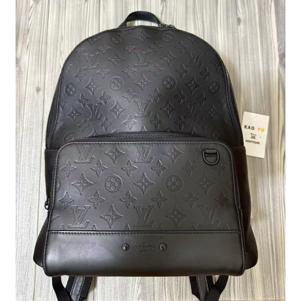 Louis Vuitton 黑老花皮革壓紋Racer後背包 M46109