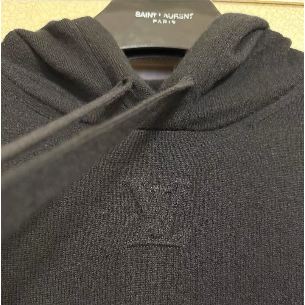 Louis Vuitton 黑色立體Cahmere Logo Hoodie