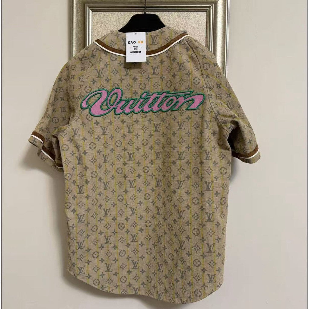 Louis Vuitton 聯名3.0秀款皮革滿版老花棒球衫