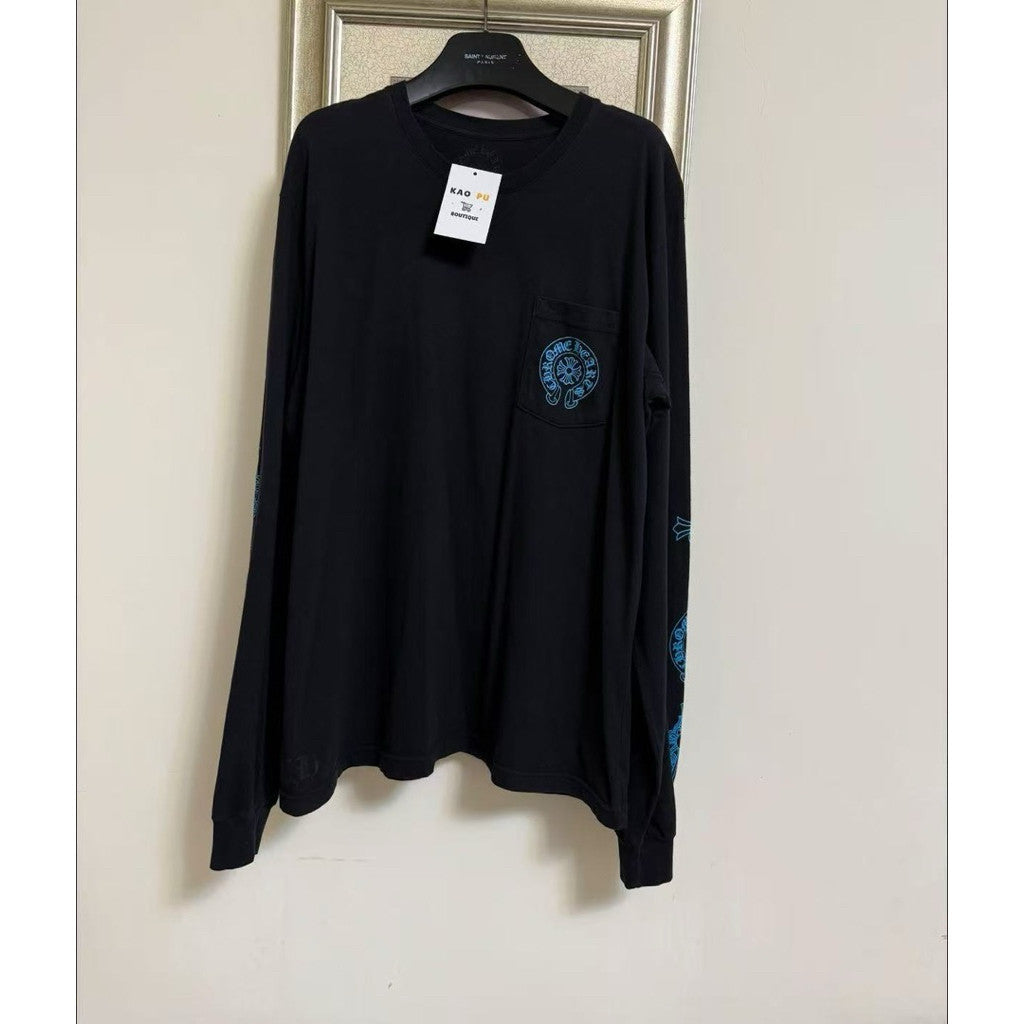 Chrome Hearts 黑色梵文馬蹄十字花臂長袖