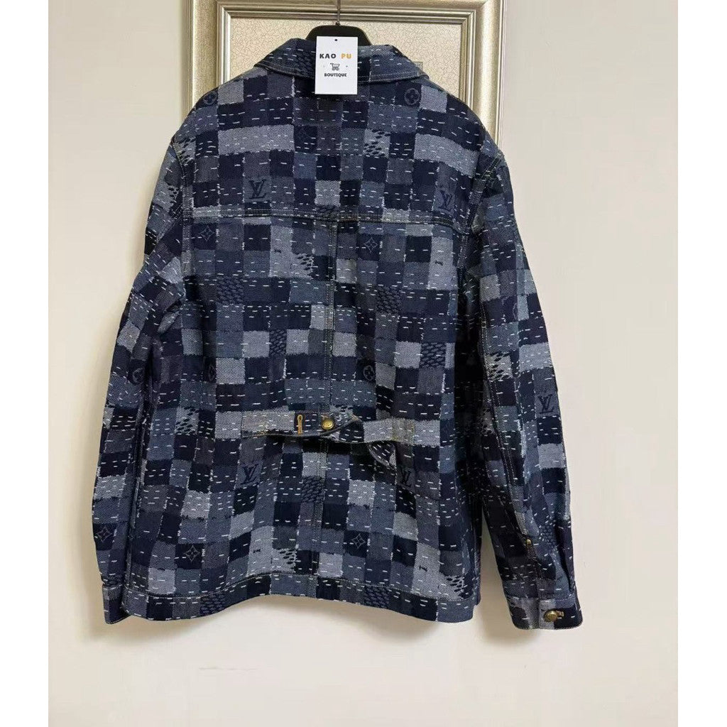 Louis Vuitton 3.0聯名拼接棋盤格老花牛仔外套