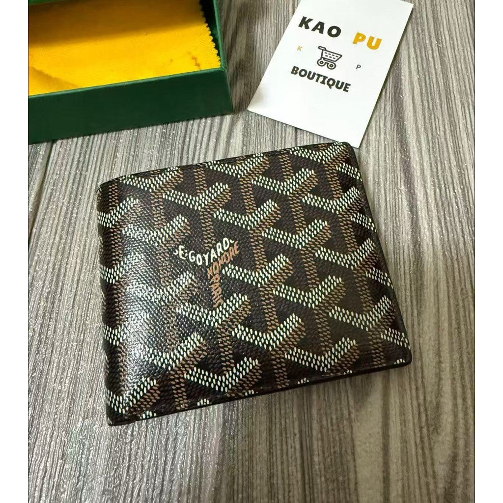 Goyard 黑棕對折八卡皮夾
