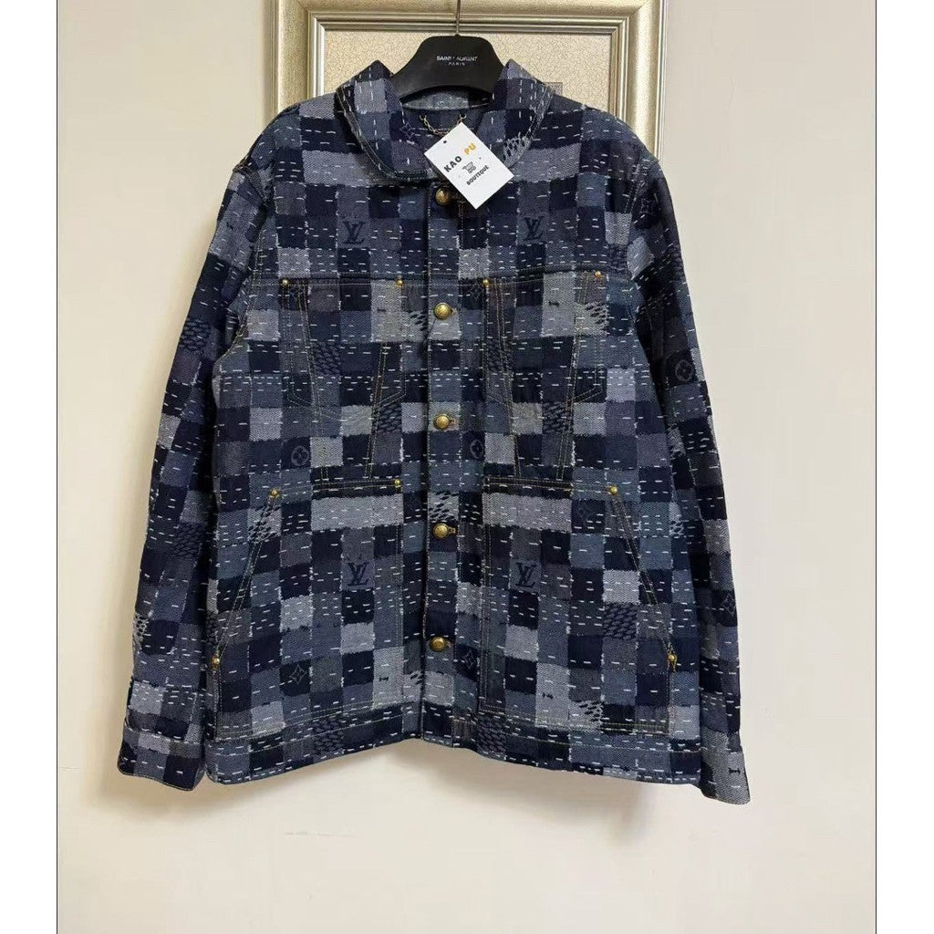 Louis Vuitton 3.0聯名拼接棋盤格老花牛仔外套