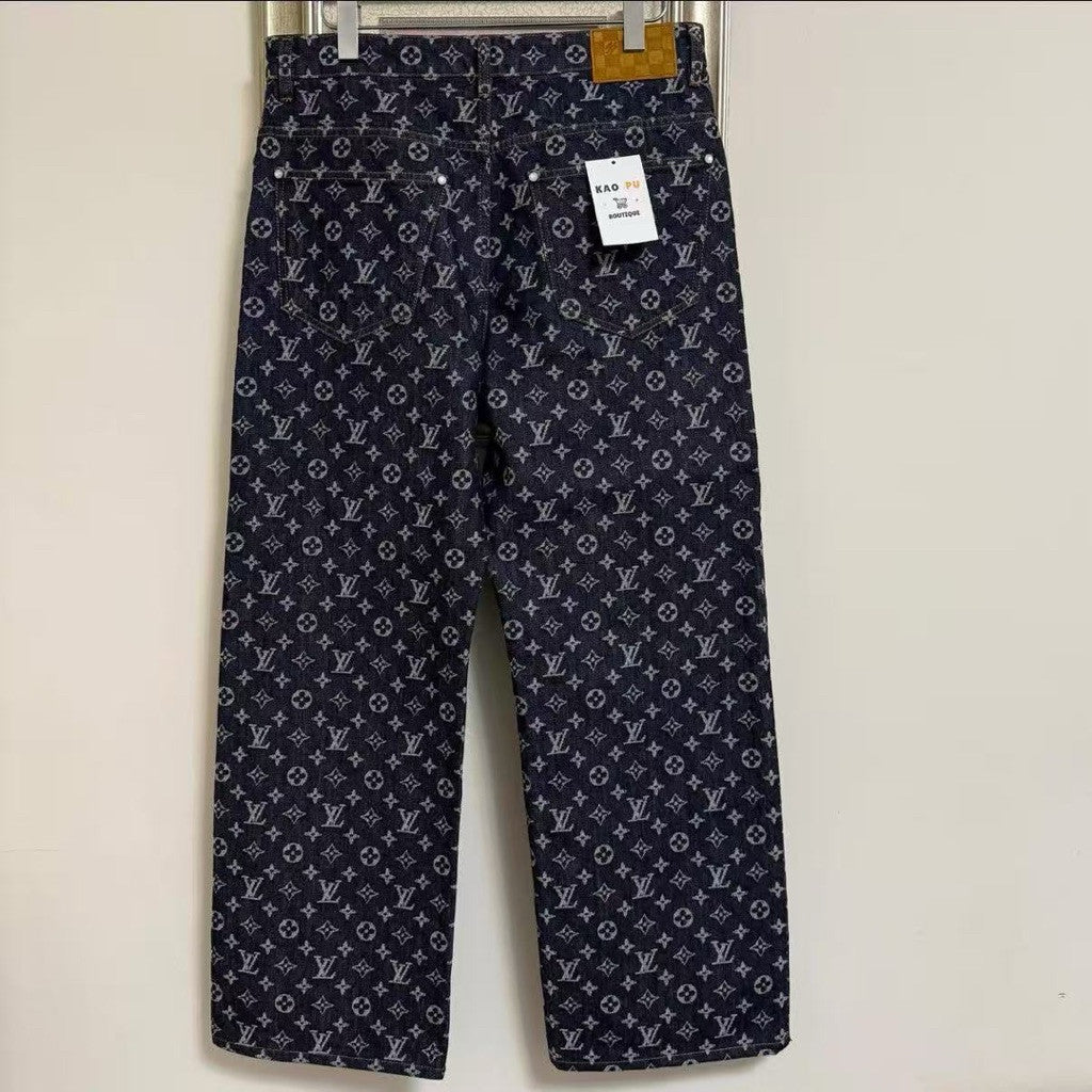 Louis Vuitton 滿版老花珍珠牛仔褲