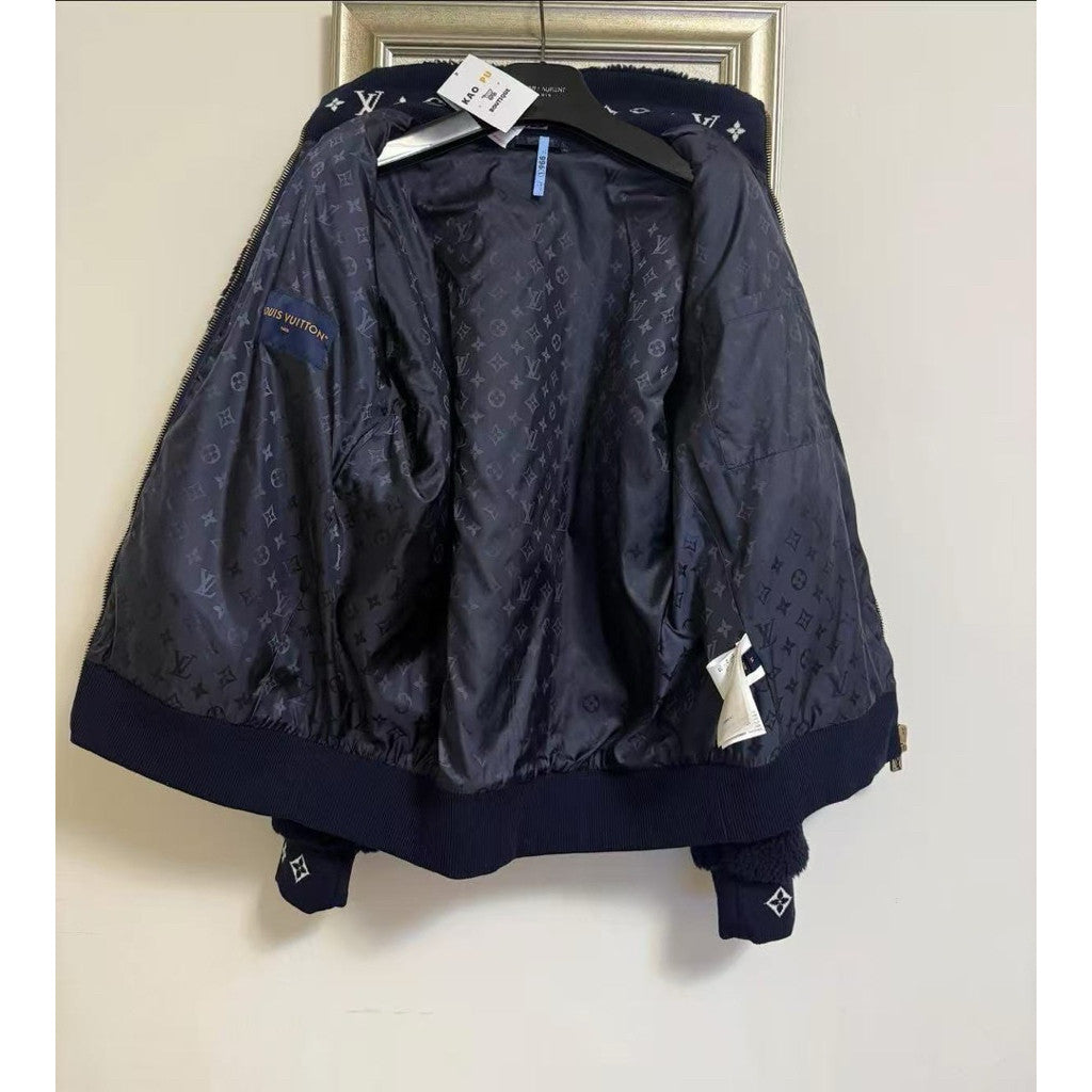 Louis Vuitton 藏青色SKI皮牌泰迪外套