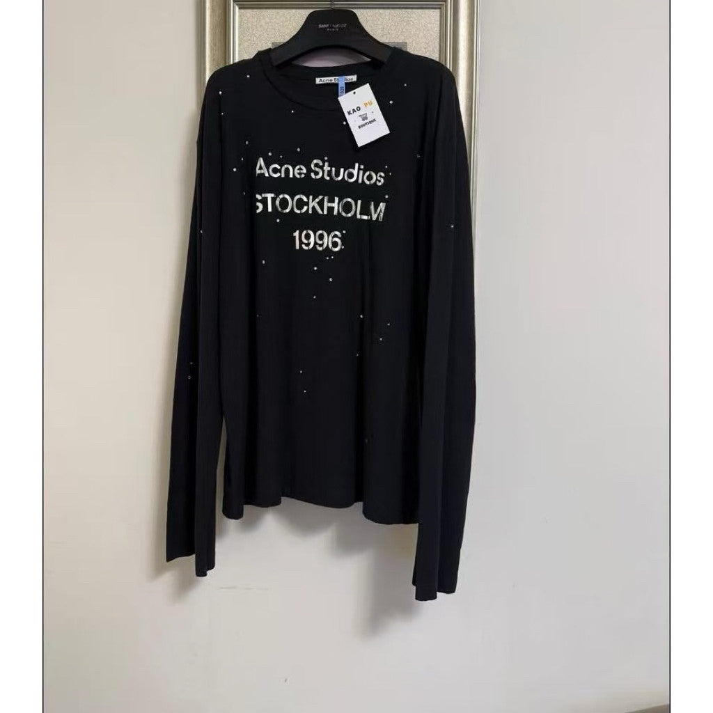 Acne Studios 水鑽Stockholm Logo長袖（請先確認商品描述謝謝）