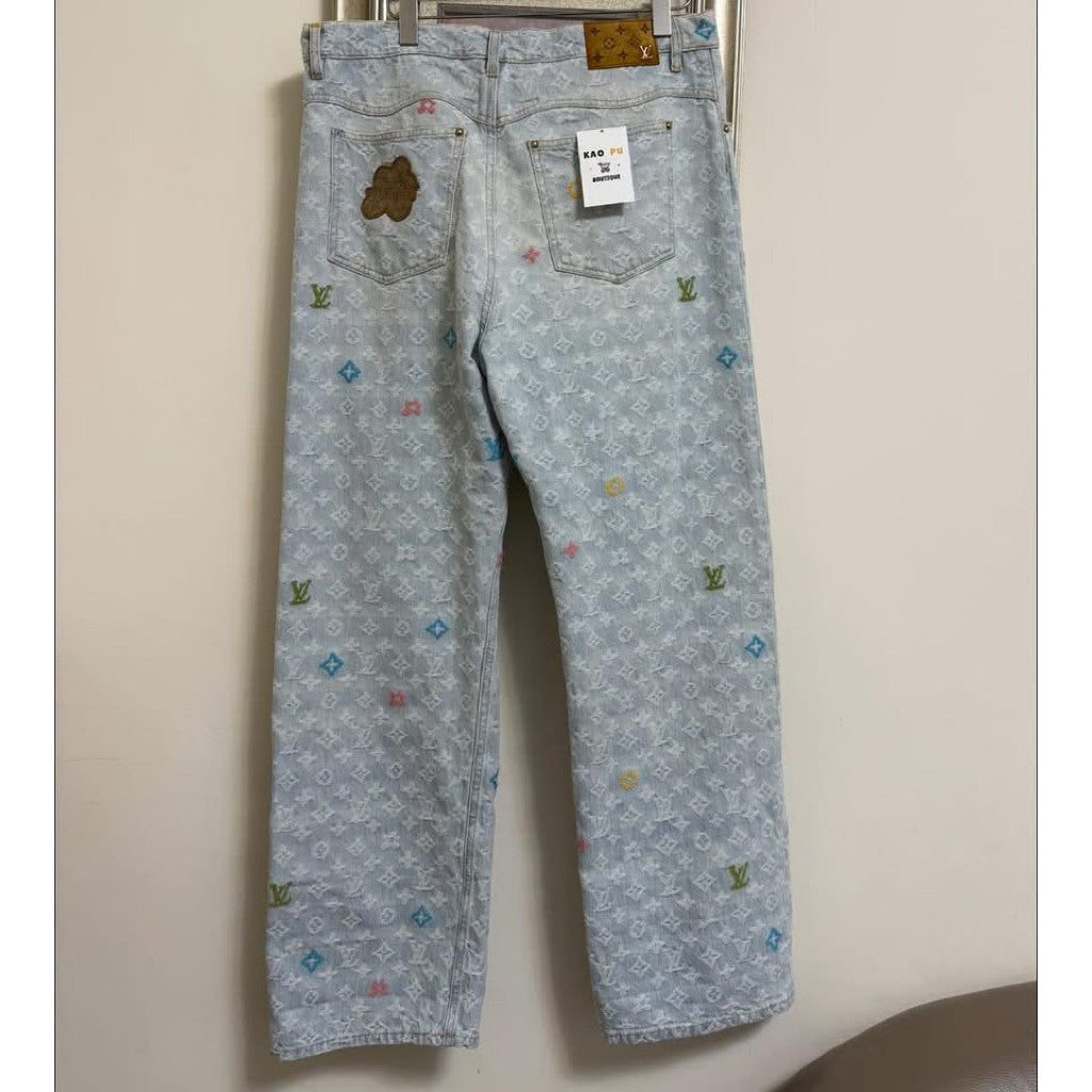 Louis Vuitton Tyler聯名滿版老花牛仔褲（請先確認商品描述謝謝）