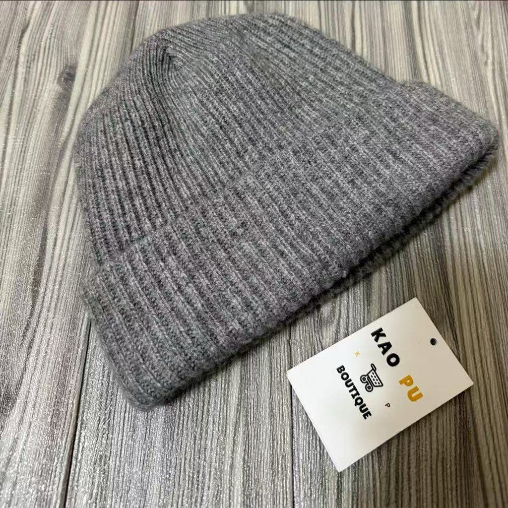 Chrome Hearts 灰色貼皮十字Cashmere毛帽