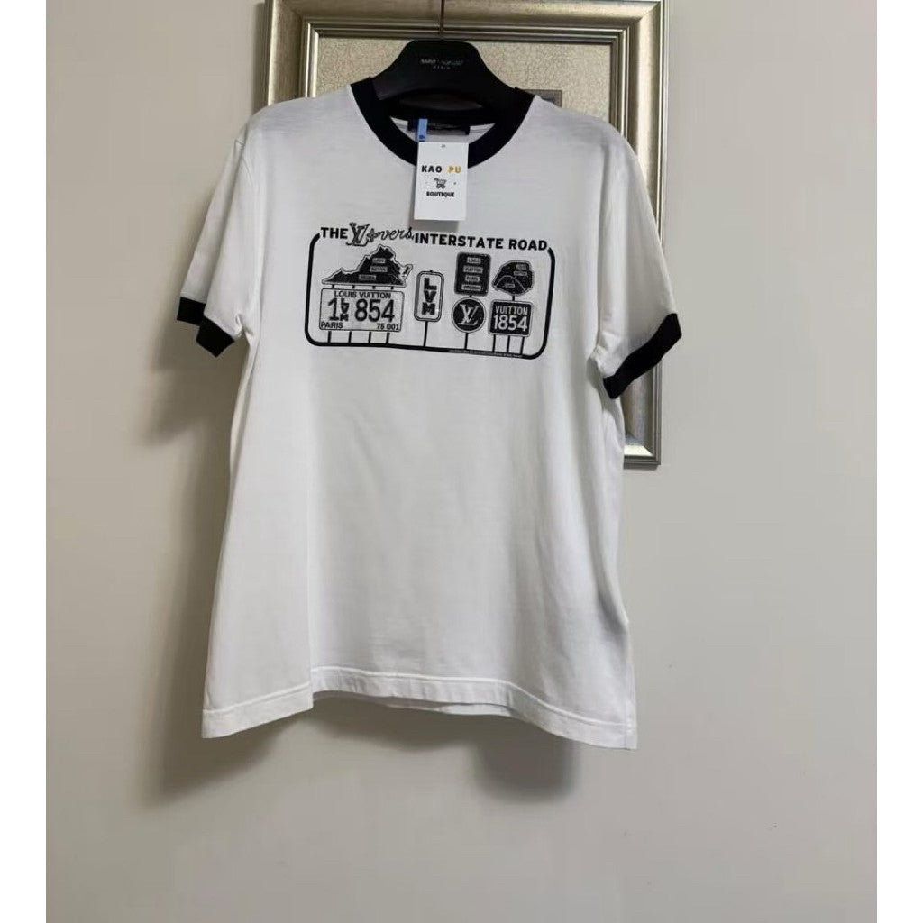 Louis Vuitton 水鑽拼接Lovers Logo Tee（請先確認商品描述謝謝）