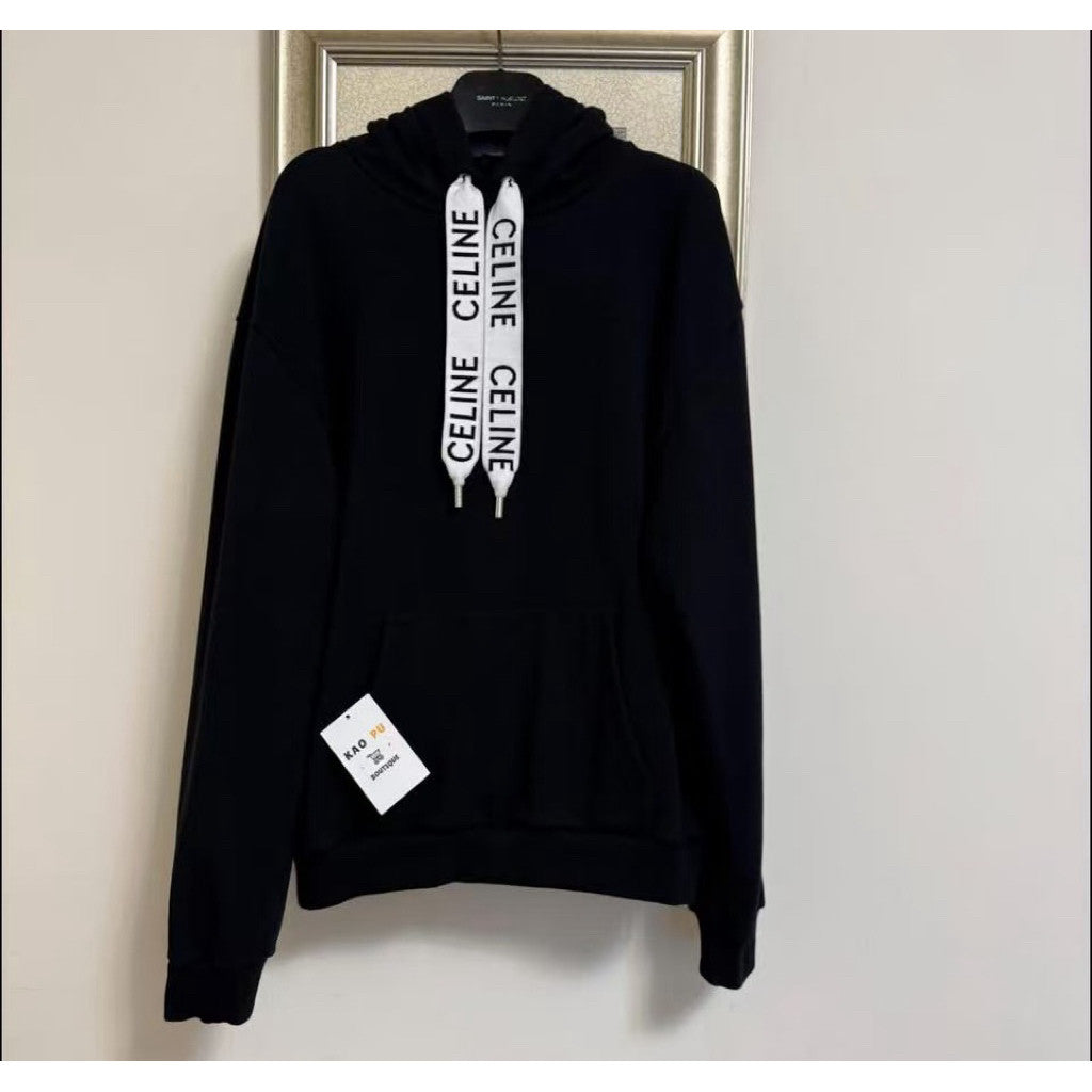 Celine 黑色抽繩Logo Hoodie（請先確認商品描述謝謝）