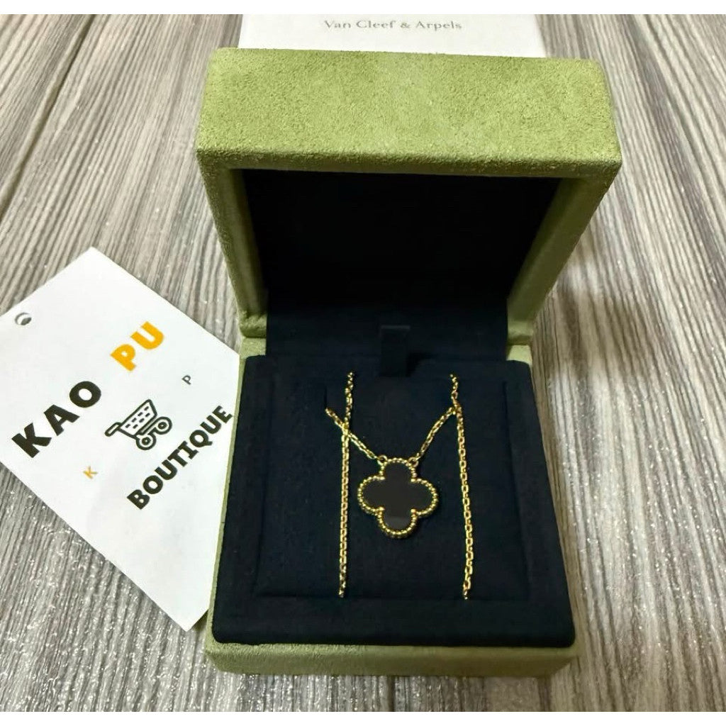Van Cleef & Arpels 18K Vintage Alhambra黑瑪瑙項鍊（請先確認商品描述謝謝）