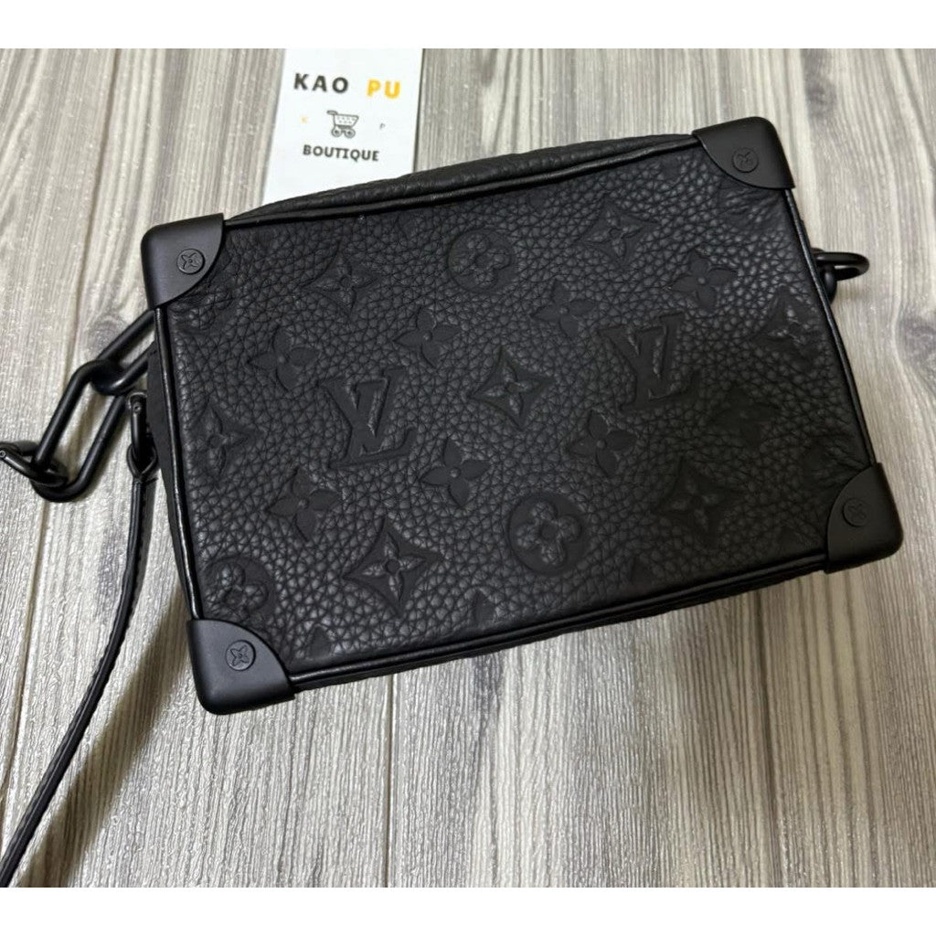 Louis Vuitton 黑色老花壓紋皮革Mini Soft Trunk （請先確認商品描述謝謝）