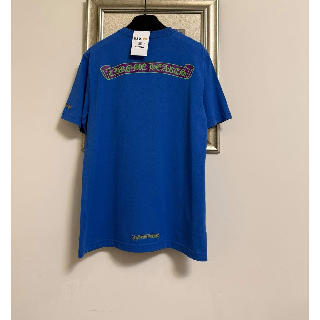 Chrome Hearts 藍色前後捲軸Tee （請先確認商品描述謝謝）