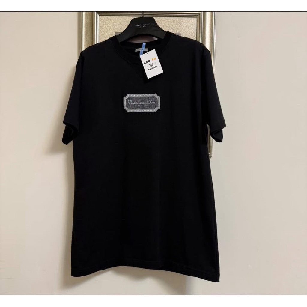 Dior黑色Couture刺繡方牌Tee（請先確認商品描述謝謝）