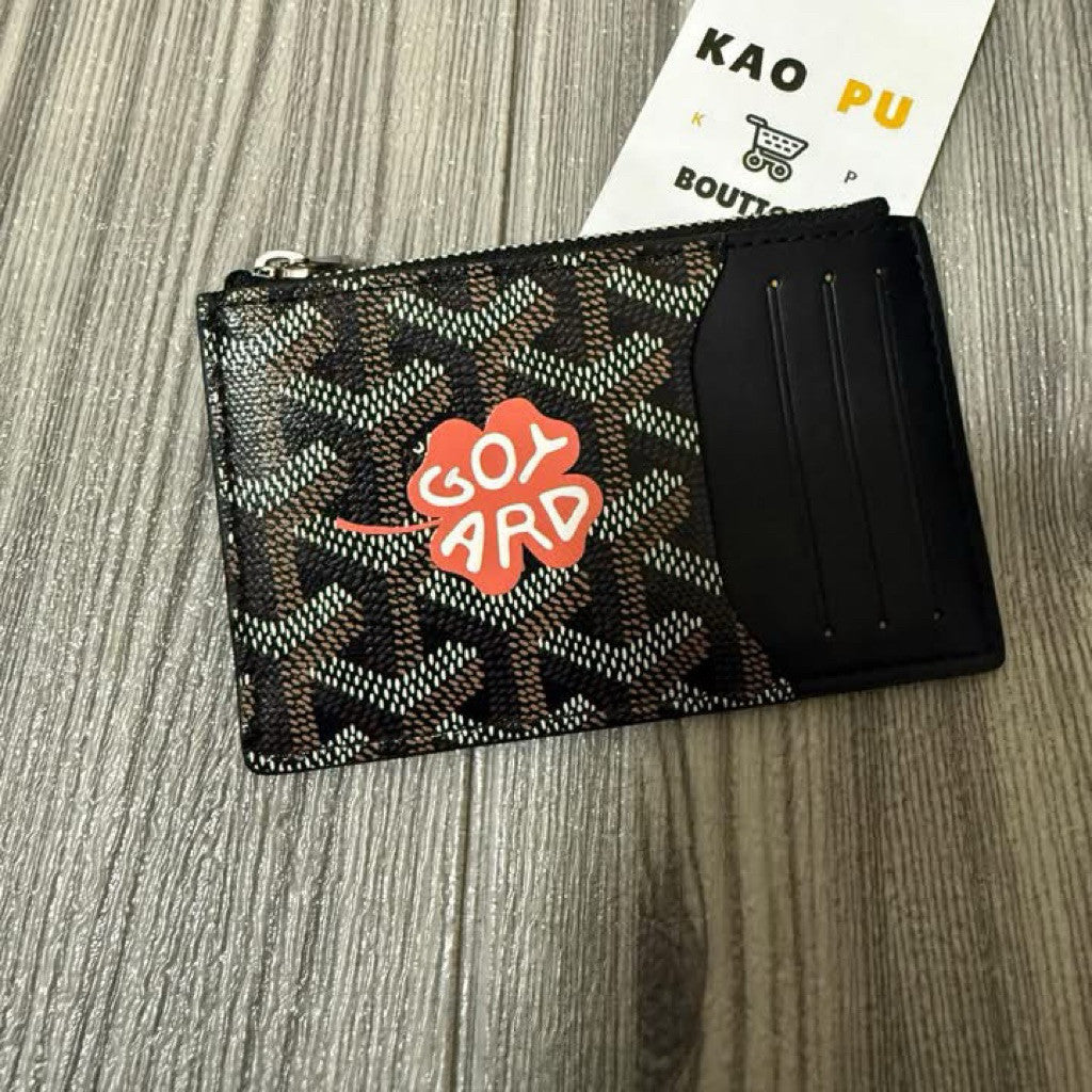 Goyard 塗鴉四葉草拉鏈零錢包卡夾（請先確認商品描述謝謝）
