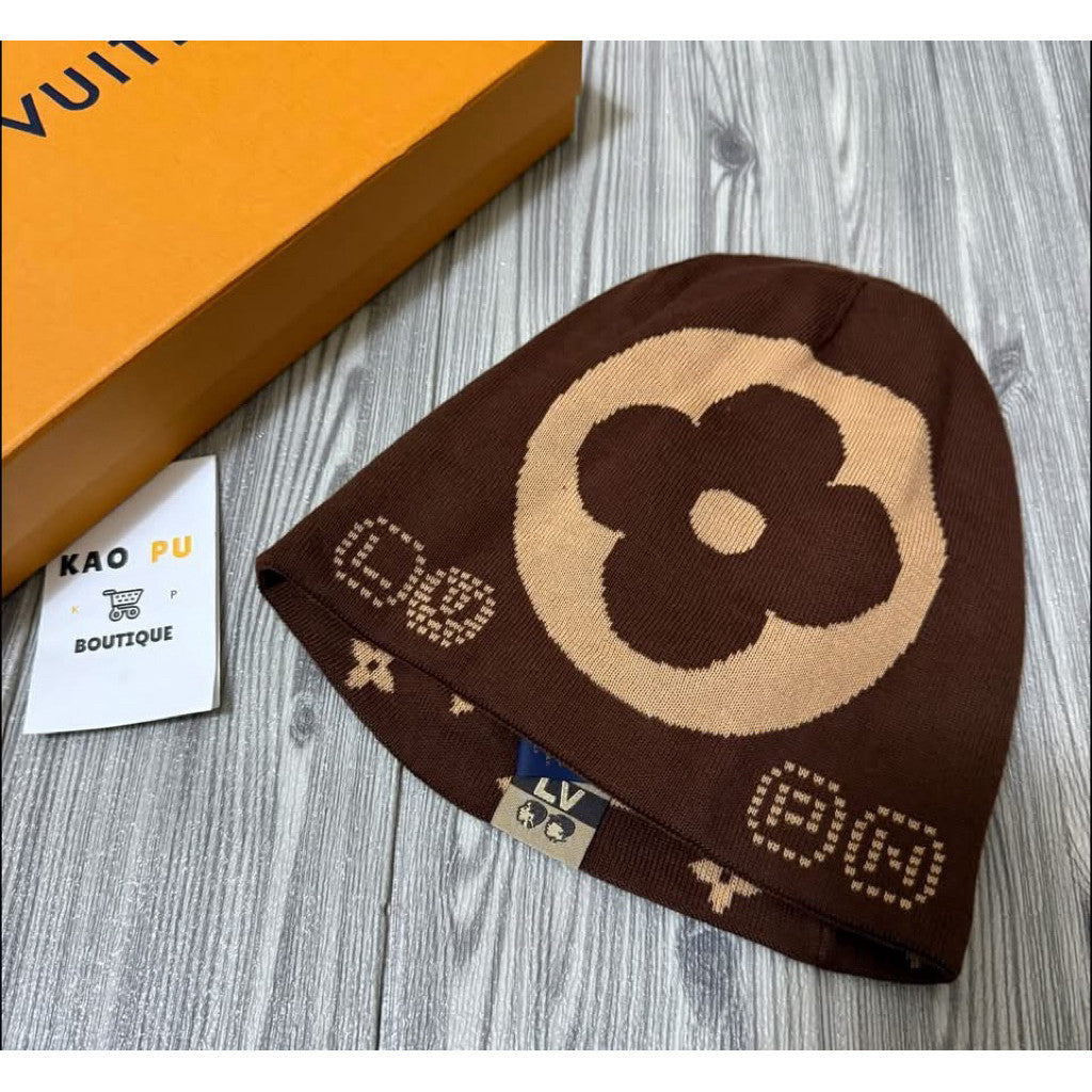 Louis Vuitton 棕色Fit老花毛帽M5248A（請先確認商品描述謝謝）